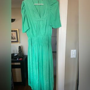 Current air palm print midi dress